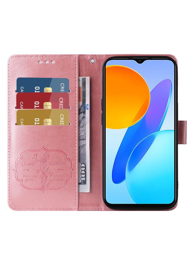 جرين تايجر جراب هاتف جلدي منقوش عليه زهور الفراشة لهاتف Honor Play 6C / X6s / 70 Lite - Image 4