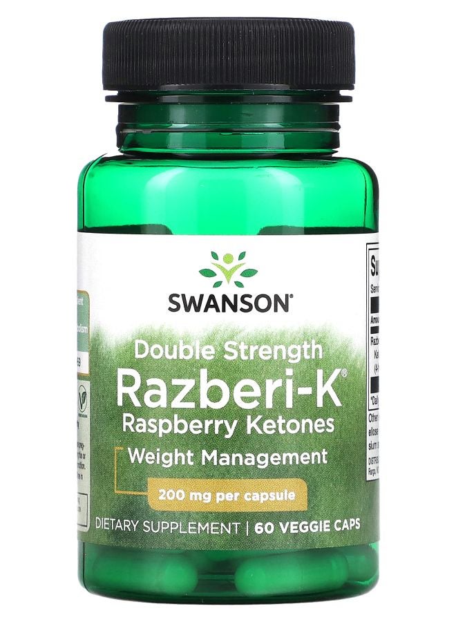 SWANSON Double Strength Razberi-K Raspberry Ketones 200 mg 60 Veggie Caps