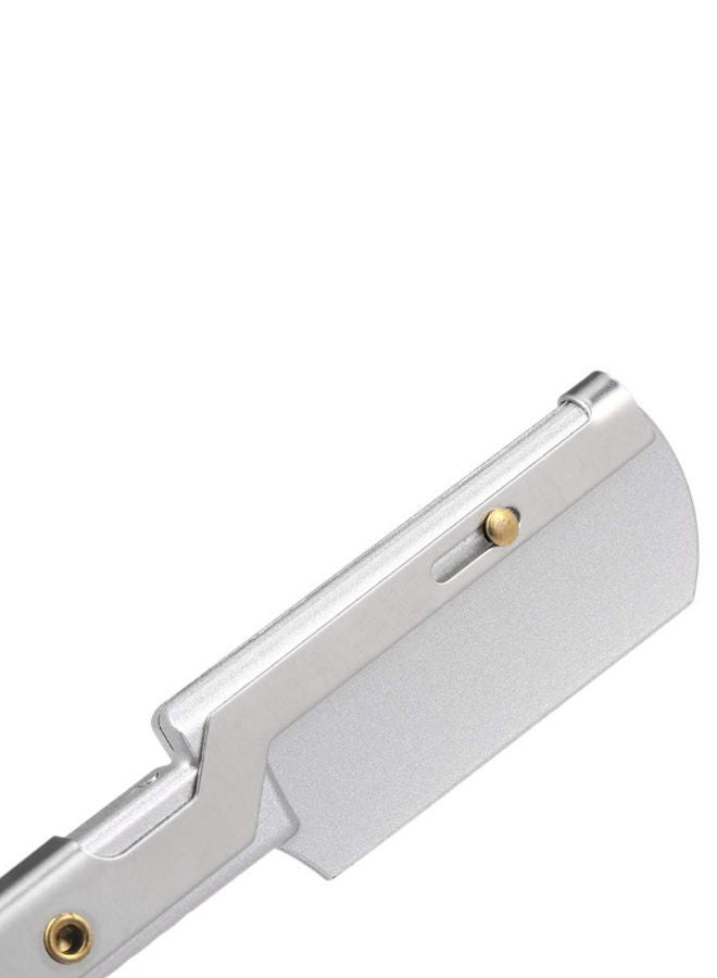 NIBEMINENT Professional Straight Edge Stainless Steel Razor Silver - Image 3