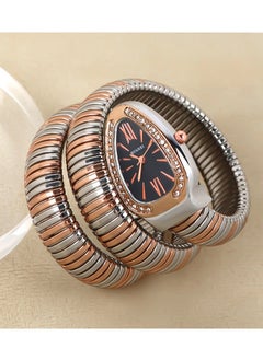 BIFANXI Ladies Fashion Watch, Snake-Shaped Diamond Design Quartz Watch, Fashionable Versatile Bracelet Watch  - Image 2