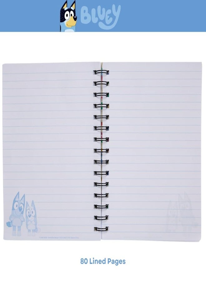 Innovative Designs Bluey Journal Set with Pens for Kids, Boys, and Girls, 80 Lined Page Spiral Notebook with 4 Colored Gel Pens - Bluey and Bingo - Image 4