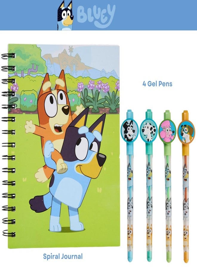 Innovative Designs Bluey Journal Set with Pens for Kids, Boys, and Girls, 80 Lined Page Spiral Notebook with 4 Colored Gel Pens - Bluey and Bingo - Image 2