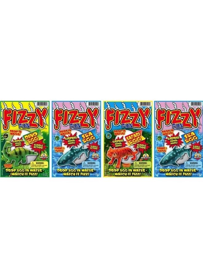Ja-Ru - Fizzy Egg Magic Toy Animal (4 Packs) Bath Tub Toy Like A Bath Bomb With A Surprise Toy Inside. Bathtub Magic Toy. Animals Sea Creatures & Dinosaur Hatching Effervescent Eggs. Party 55054P - Image 1