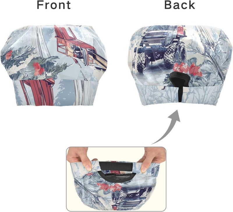 Kids Chef Hat Apron Set Comfy Construction Truck Cartoon Crane Icy Snowy Cooking Kitchen Children Aprons with Pockets - Image 2