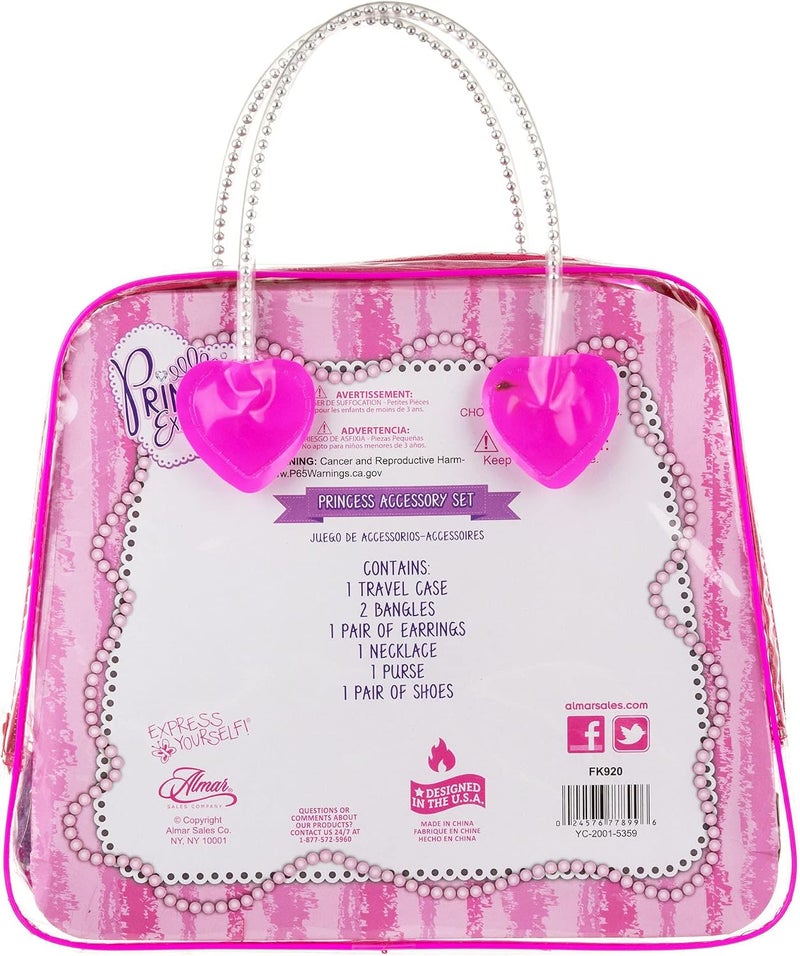PRINCESS EXPRESSIONS Expressions by Almar – Princess Dress Up Travel Pack – 5 PC Portable Princess Shoe & Accessory Set,. Pretend Play, Party, Birthday, Girls,Great gift - Image 4