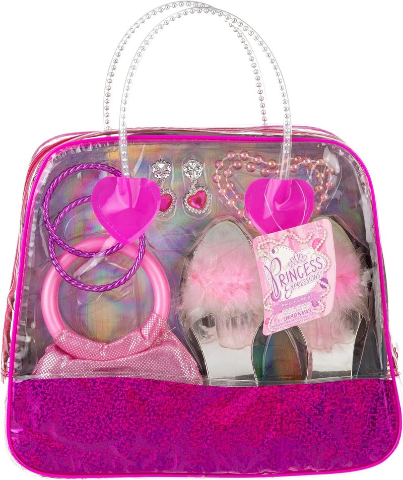 PRINCESS EXPRESSIONS Expressions by Almar – Princess Dress Up Travel Pack – 5 PC Portable Princess Shoe & Accessory Set,. Pretend Play, Party, Birthday, Girls,Great gift - Image 5