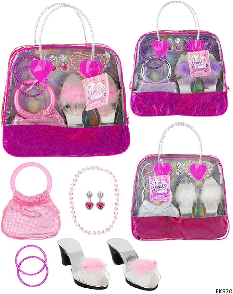 PRINCESS EXPRESSIONS Expressions by Almar – Princess Dress Up Travel Pack – 5 PC Portable Princess Shoe & Accessory Set,. Pretend Play, Party, Birthday, Girls,Great gift - Image 2