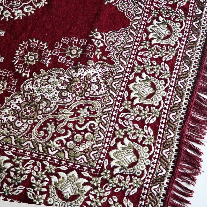PEPONI سجادة شينيل أنتيك مزهرة بلمسة مخملية من بيبوني 10 × 12 قدم مارون - Image 4