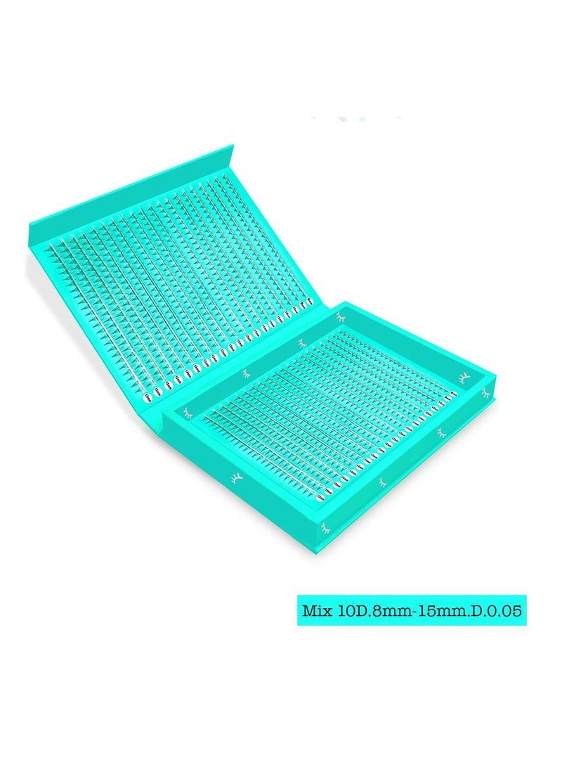 IOLITE Pre made lash fan 10D Fans Eyelash Extensions Lashes D Curl 0.05T, 8-15mm Lash Extensions - Image 1