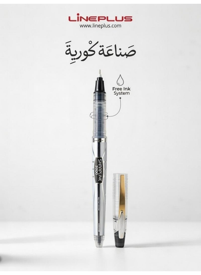 لاين بلس طقم أقلام حبر سائل لاين بلس شارب لاين 3900 - 13 لون متنوع - صناعة كورية أصلية - 0.5 مم كتابة سلسة، ألوان زاهية، وخطوط دقيقة للكتابة والرسم وتدوين اليوميات والملاحظات - تصميم مريح مع حبر سريع الجفاف - Image 3