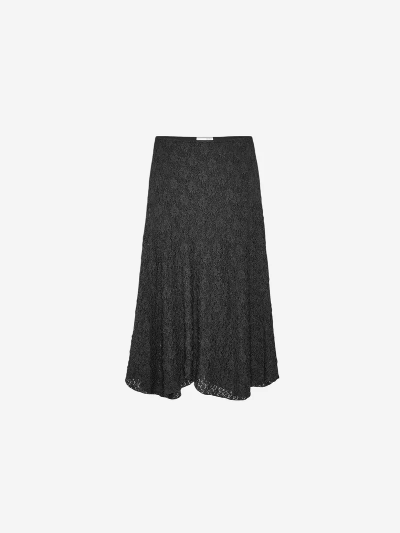 ديلفين DILVIN High-Waist Lace A-Line Midi Skirt