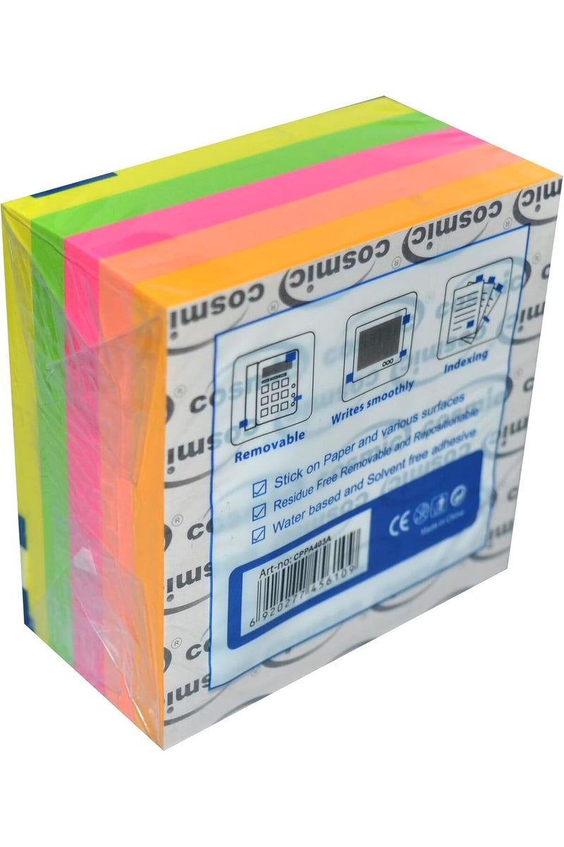 Cosmic CPPA403A Sticky Notes 400 Sheets, 3 x 3-Inch, Neon Assorted Color - Image 3