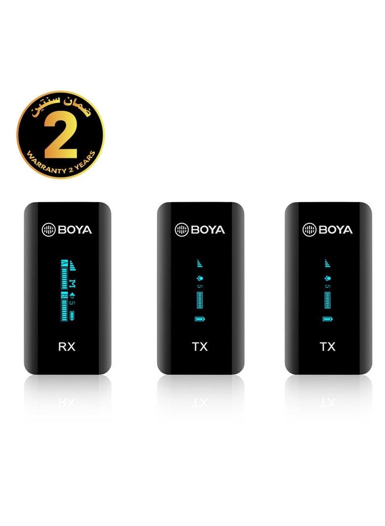 Boya BY-XM6 Wireless Microphone System 2.4GHz - 1x Receiver 2x Transmitter - Image 1