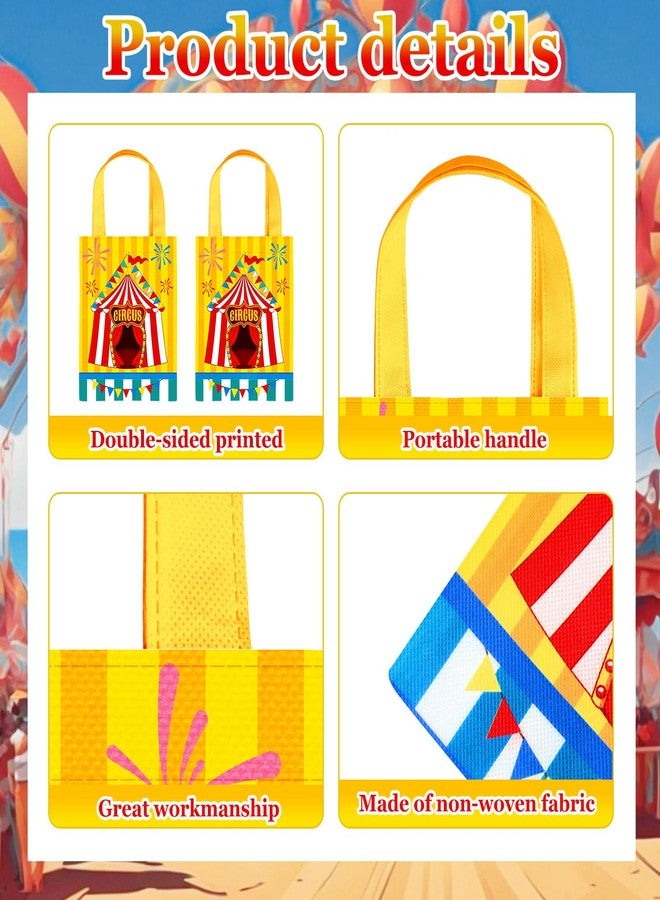 Photect 32 Pcs Circus Carnival Party Favor Bags Carnival Gift Bags Non Woven Circus Treat Candy Goodie Wrapping with Handles for Birthday Baby Shower Decoration Showman Theme Party Supplies - Image 3