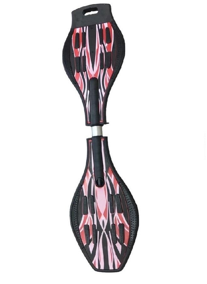 Generic - Skate Board Wave Skate Board with Carry Bag .Flash Colorful Light on Wheels (Multi Color and Multi Design) (Red WaveBoard) - Image 1