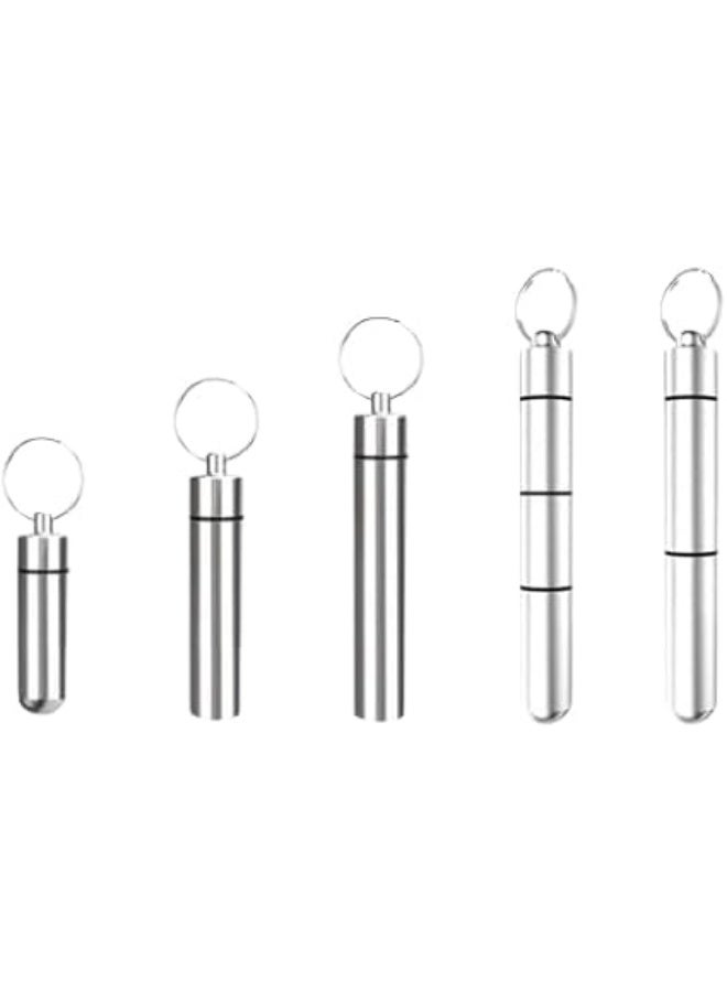 الترجمة العربية صندوق دواء جديد من متجر MySouqEg للعناية الصحية، حامل (حافظة) حبوب من الألومنيوم مقاوم للماء، حاوية دواء لحمل الأدوية أثناء السفر والتخييم، ميدالية مفاتيح (A4، 3 غرف، 10.3 سم * 1.2 سم). - Image 3