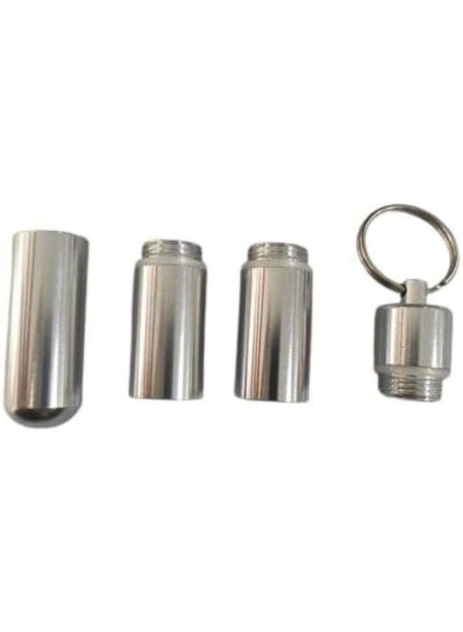 الترجمة العربية صندوق دواء جديد من متجر MySouqEg للعناية الصحية، حامل (حافظة) حبوب من الألومنيوم مقاوم للماء، حاوية دواء لحمل الأدوية أثناء السفر والتخييم، ميدالية مفاتيح (A4، 3 غرف، 10.3 سم * 1.2 سم). - Image 4