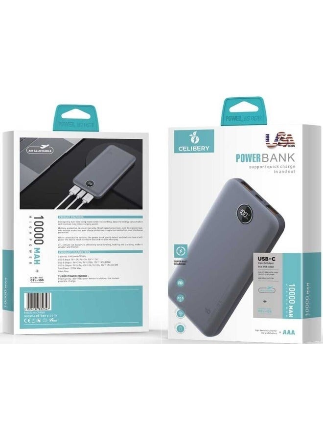 CELIBERY 10000 mAh Slim Power Bank 22.5W, 10000 mAh Ultra compact Power Bank - Image 3