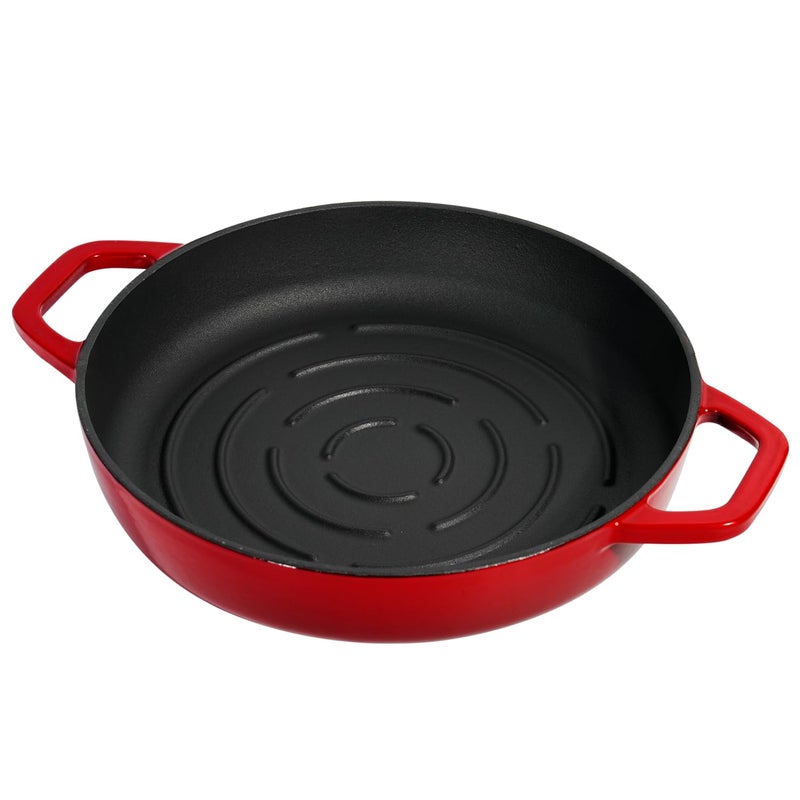 Flavehc Cast Iron Bread Oven With Cloche Lid for Baking - Red Enameled Dutch Oven With Dome Lid for Sourdough - 5 qt - Image 4