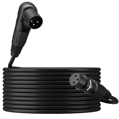 Adoreen Right-Angle XLR Male to Straight XLR Female Microphone Cable 6 Ft, Adjustable 90 Degree Pro Balanced Shielded 3 Pin DMX Patch Cord for Studio Audio&DJ Stage Live Recording&Speaker System - Image 1
