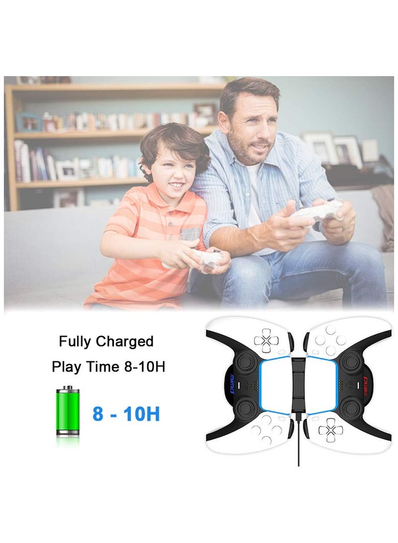 ميمد محطة شحن جهاز التحكم لبلاي ستيشن 5 من مي مد منصة لشحن بلاي ستيشن 5 مع كابل USB-C واضواء المؤشرات LED وحامل شاحن مزدوج لجهاز التحكم دوال سينس لبلاي ستيشن 5، بلون اسود، يو اس بي - Image 3