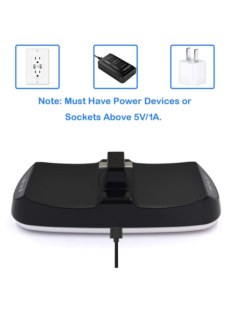 ميمد محطة شحن جهاز التحكم لبلاي ستيشن 5 من مي مد منصة لشحن بلاي ستيشن 5 مع كابل USB-C واضواء المؤشرات LED وحامل شاحن مزدوج لجهاز التحكم دوال سينس لبلاي ستيشن 5، بلون اسود، يو اس بي - Image 4