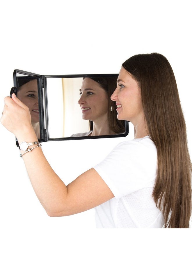 Salon Supply Co Large Folding Mirror With Double Handle - Rectangular Folded Handheld Mirror With Handles - Haircut Mirror - Salon Mirror  - Image 5