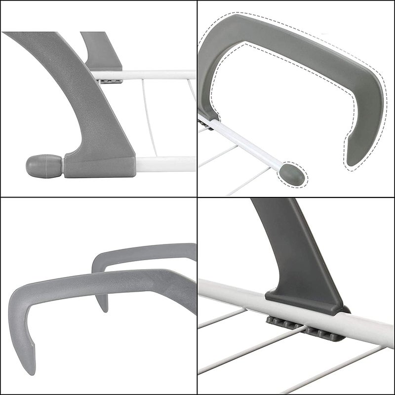 AZRMOH Cloth Drying Rack 6 Rail Bar Holder Mini Towel Hanging Clothes Balcony Windows Clothes Drying Rack Cloth Dryer Stand Shoe Rack Hanging on The Door Bathroom Corridor Balcony - Image 2