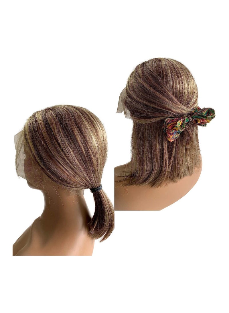 Estelle Lace Front Human Hair Bob Wig, Pre Plucked Hairline Short Lace Front Bob Wig for Women (12in, H4/27) - Image 5