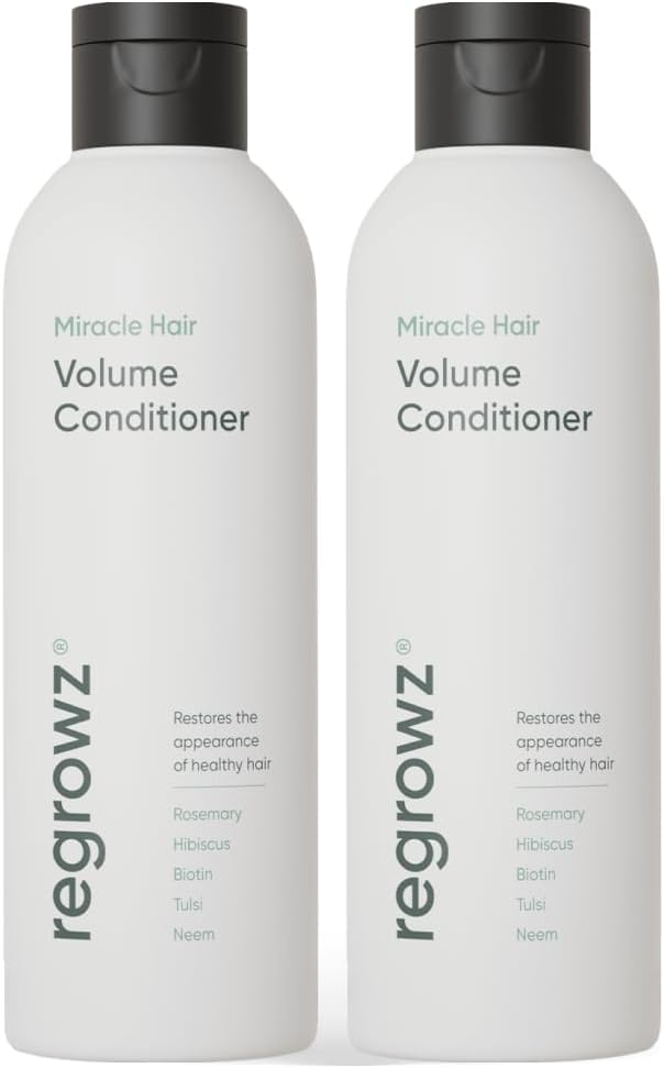 Regrowz Volume Conditioner 2 x200ml Volumising Nourishing Formula for Stronger Healthier Hair Growth Hair Conditioner for Women Men
