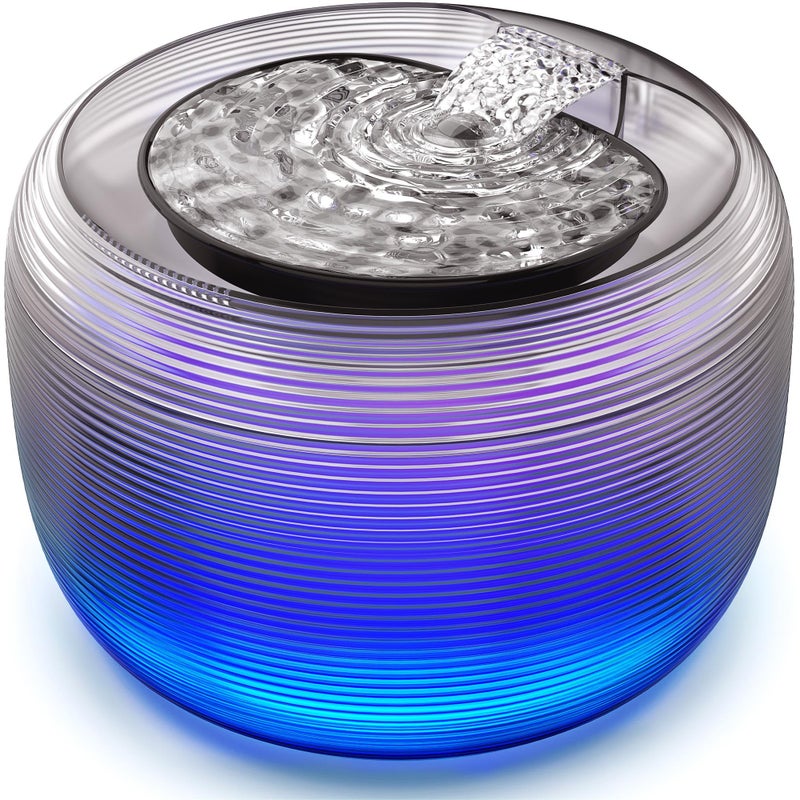 Kastty Quiet Cat Water Fountain, 3.5L/118oz Large Capacity Pet Water Fountain with Water Level Window and LED Light, Easy Cleaning & Assembly Dog Water Fountain Functionality Cat Water Dispenser,Black - Image 1