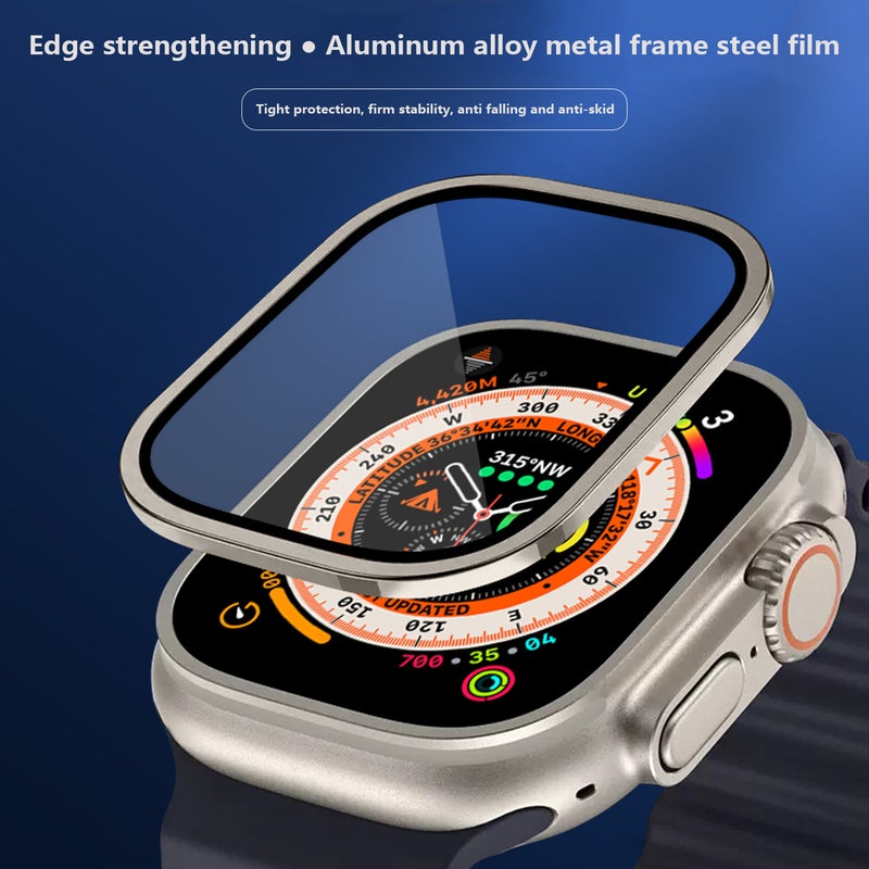 49mm for Apple Apple watch Ultra2 aluminum alloy tempered film integrated screen protector bezel - Image 2