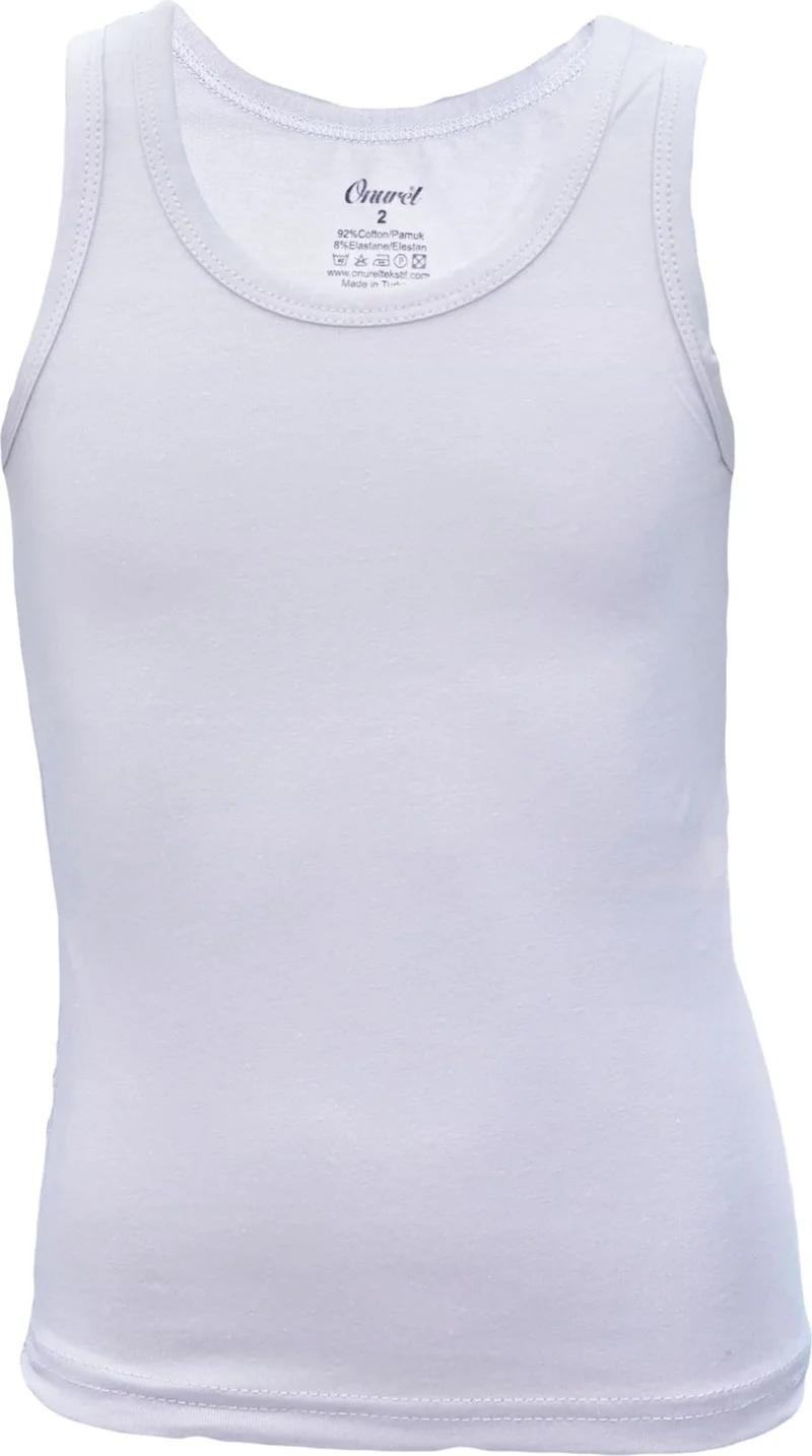 Onurel 5-Pack Boys' Strappy Lycra Plain Patternless Undershirt