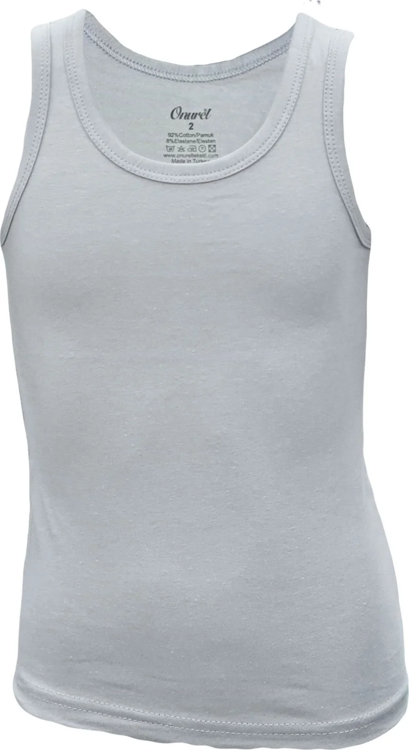 Onurel 5-Pack Boys' Strappy Lycra Plain Patternless Undershirt