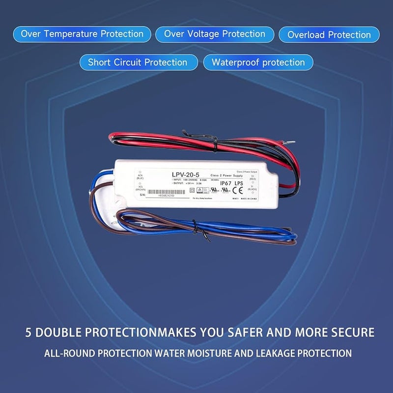 IP67 Waterproof 15W AC DC Power Supply 5V 3A Single Output Adapter for LED Lighting Industrial Use - Image 3