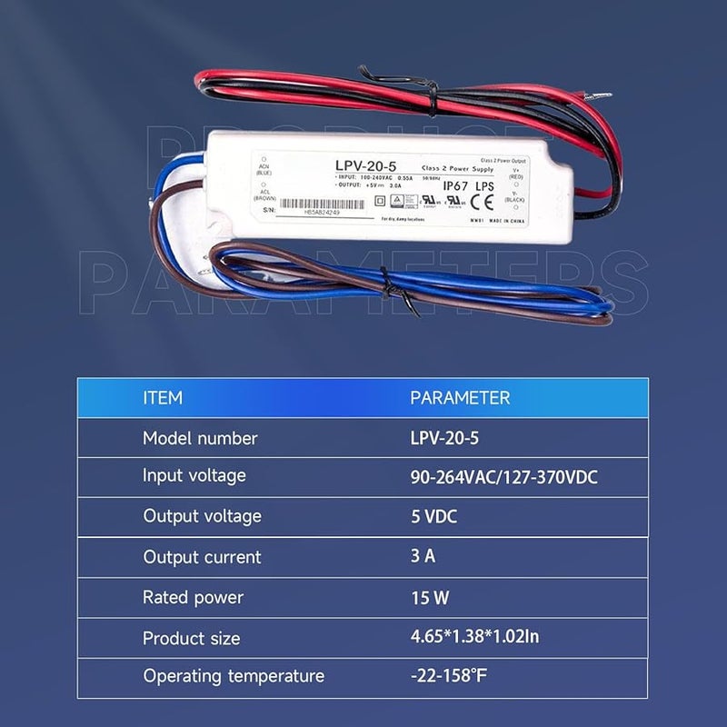 IP67 Waterproof 15W AC DC Power Supply 5V 3A Single Output Adapter for LED Lighting Industrial Use - Image 4