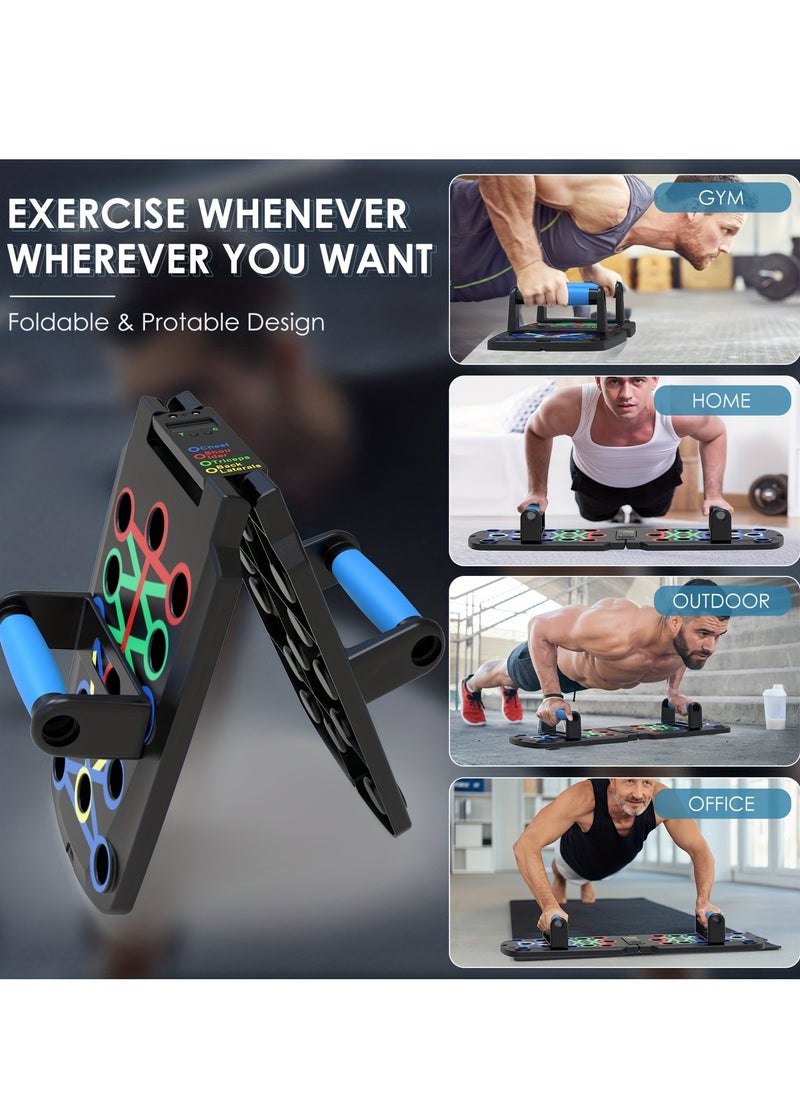 Generic - Push Up Board with Handle Bars, Pushup Fitness Training Board with Counter, Foldable Gym Workout Exercise Equipment for Home - Image 1