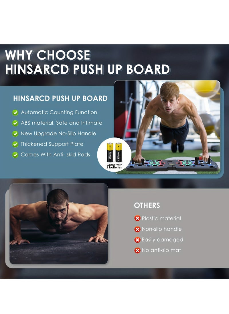 Generic - Push Up Board with Handle Bars, Pushup Fitness Training Board with Counter, Foldable Gym Workout Exercise Equipment for Home - Image 1