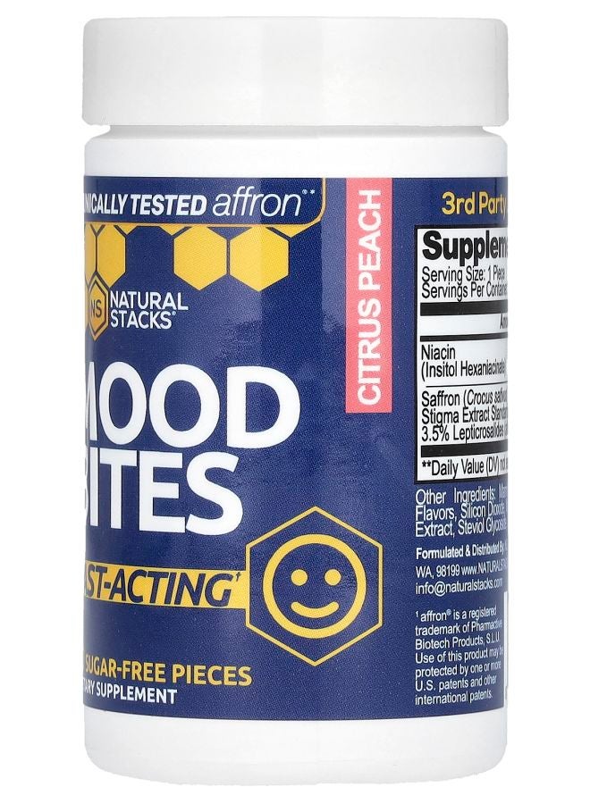 Natural Stacks Mood Bites Citrus Peach 30 Sugar-Free Pieces - Image 2