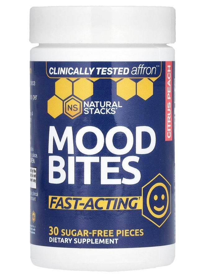 Natural Stacks Mood Bites Citrus Peach 30 Sugar-Free Pieces - Image 1