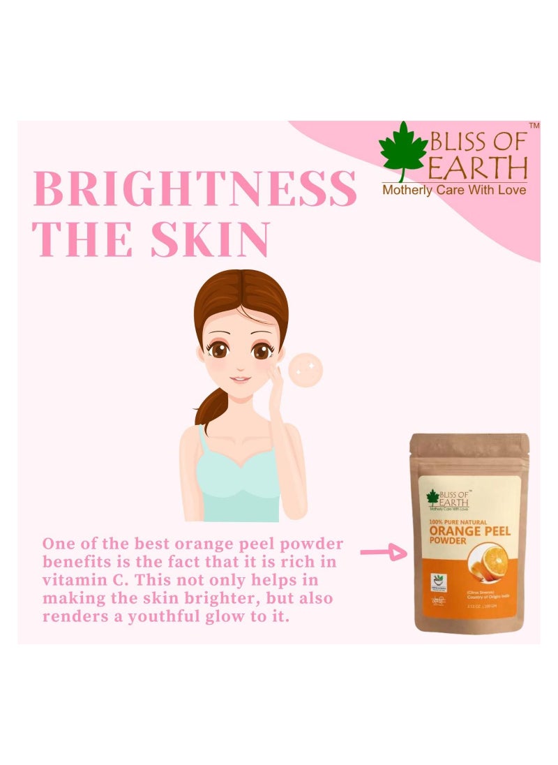 BLISS OF EARTH Bliss Of Earth Natural Jatamansi Powder Orange Peel Powder 100GM Pack Of 2  - Image 3