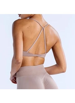 Generic High-End Feeling Yoga Suit Halter Neck Open-Back Fitness Sport Cross Training Dance Slimming Tank Top Womens Running Bra My375 lotus root powder top 