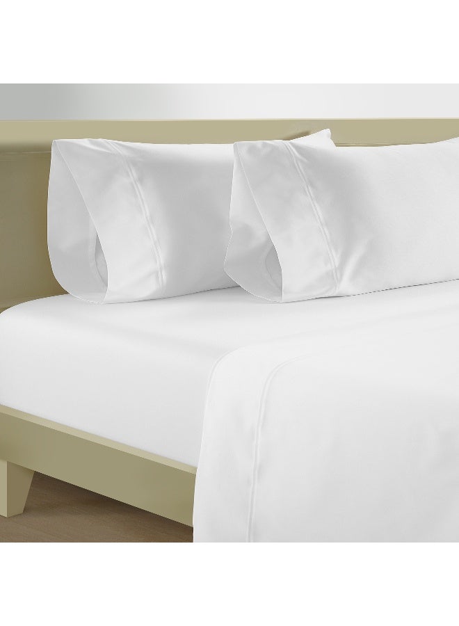 ملاءة سرير قطنية مريحة 200Tc - 200*200، بيضاء