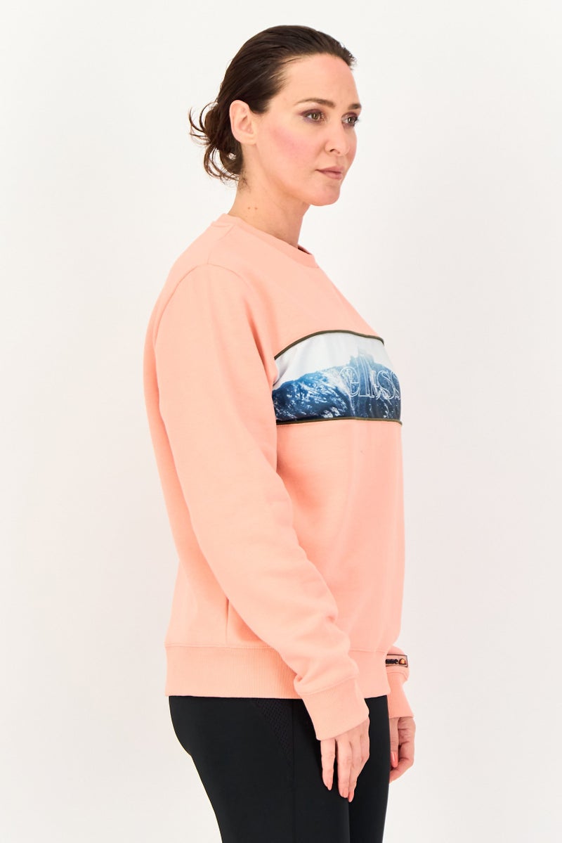 Ellesse بلوزة رياضية نسائية بأكمام طويلة مناسبة في الهواء الطلق، كورال - Image 2