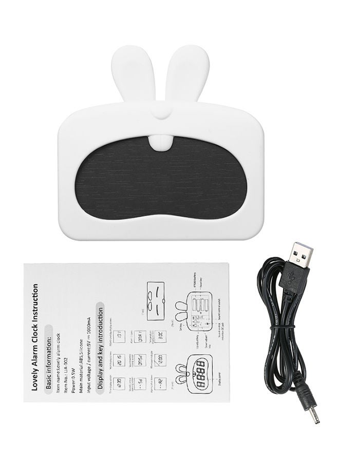 NIBEMINENT LED Digital Alarm Battery Operated Clock White - Image 3