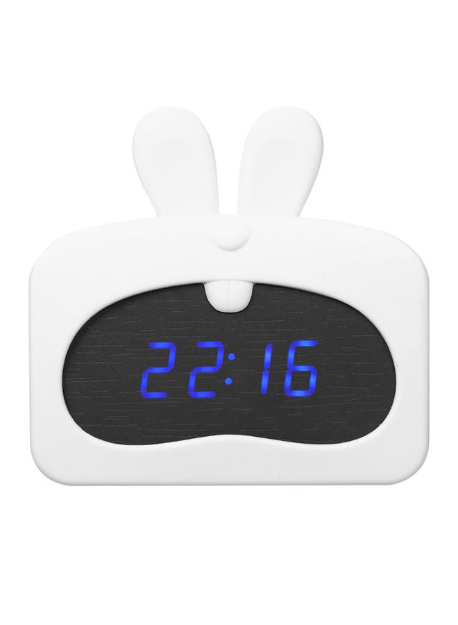 NIBEMINENT LED Digital Alarm Battery Operated Clock White - Image 1