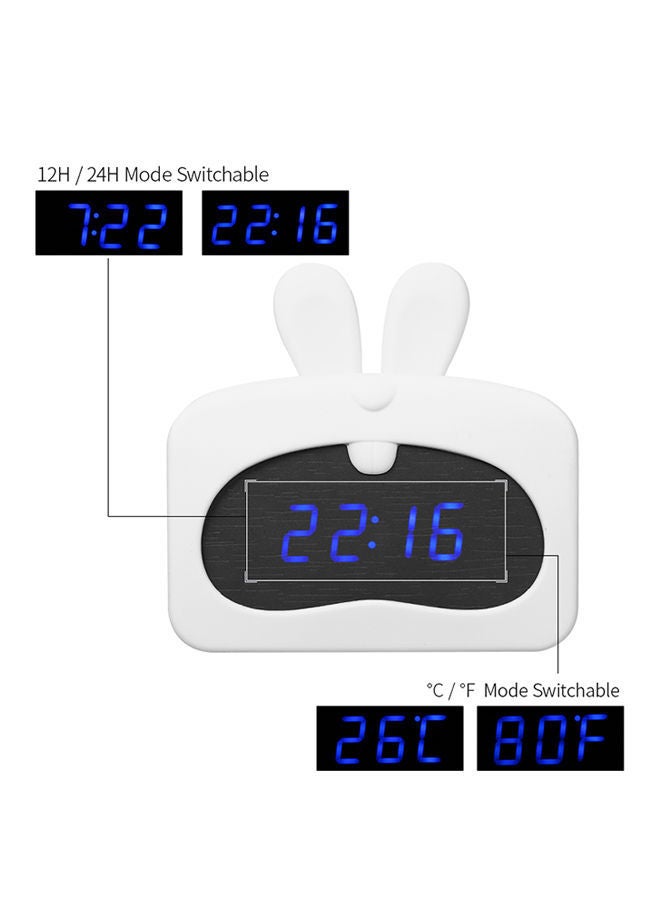 NIBEMINENT LED Digital Alarm Battery Operated Clock White - Image 4