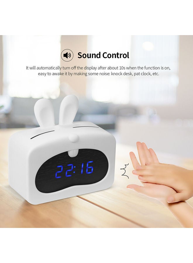 NIBEMINENT LED Digital Alarm Battery Operated Clock White - Image 5