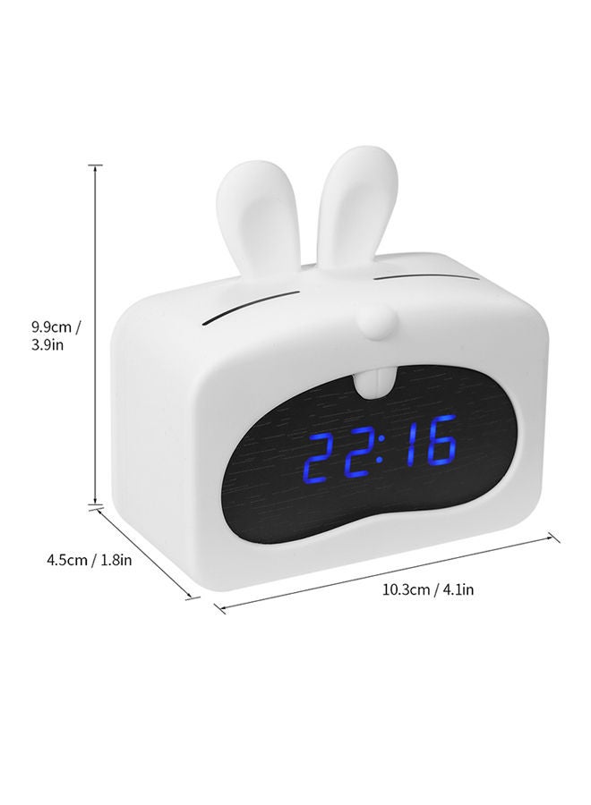 NIBEMINENT LED Digital Alarm Battery Operated Clock White - Image 2