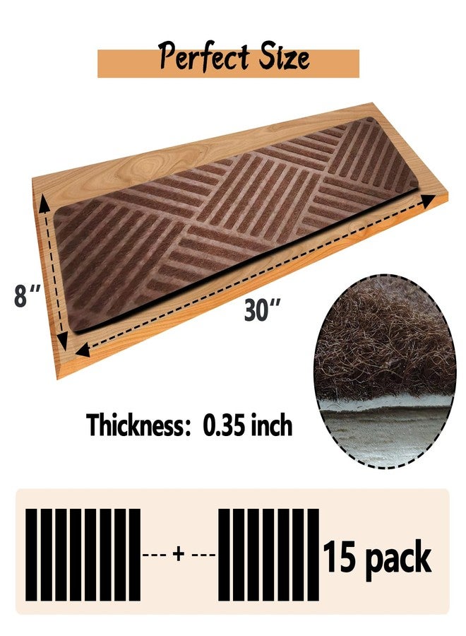 Demiwise Non Slip Stair Treads for Wooden Steps Indoor，15 Pack 8" x 30" Non Slip Carpet Stair Treads with Reusable Adhesive Rubber Backing，Staircase Step Treads Carpet Treads for Kids Elders and Pets - Image 2